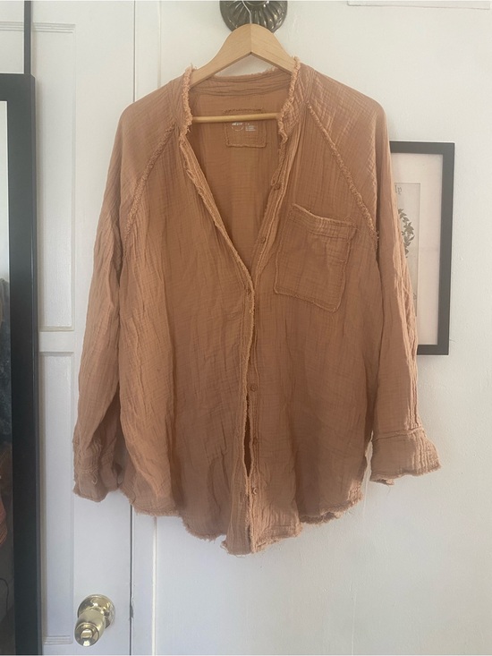 aerie Tops - Aerie pool to party gauze button up